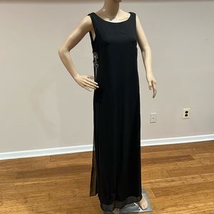 Absolutely stunning Egyptian goddess style MSK gown in deep blue & rhinestones.